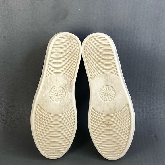 UGG Women's  Abies Perforated Black Suede Slip On Platform Sneaker Shoe 8.5 - Picture 8 of 8